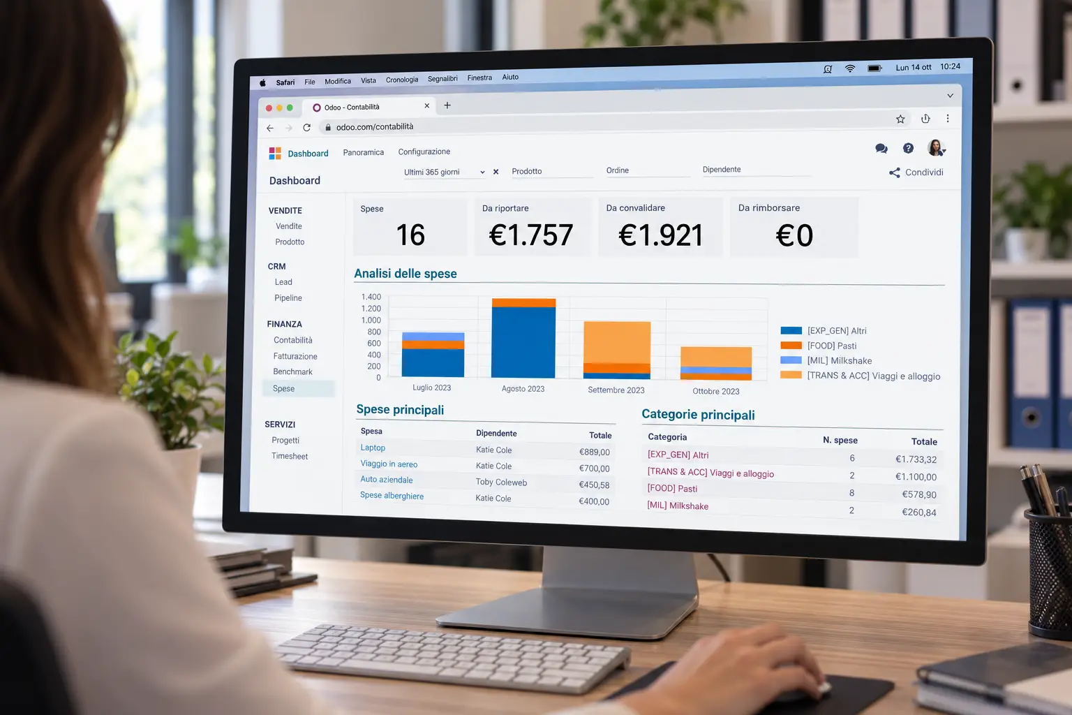 Dashboard Contabilità Odoo
